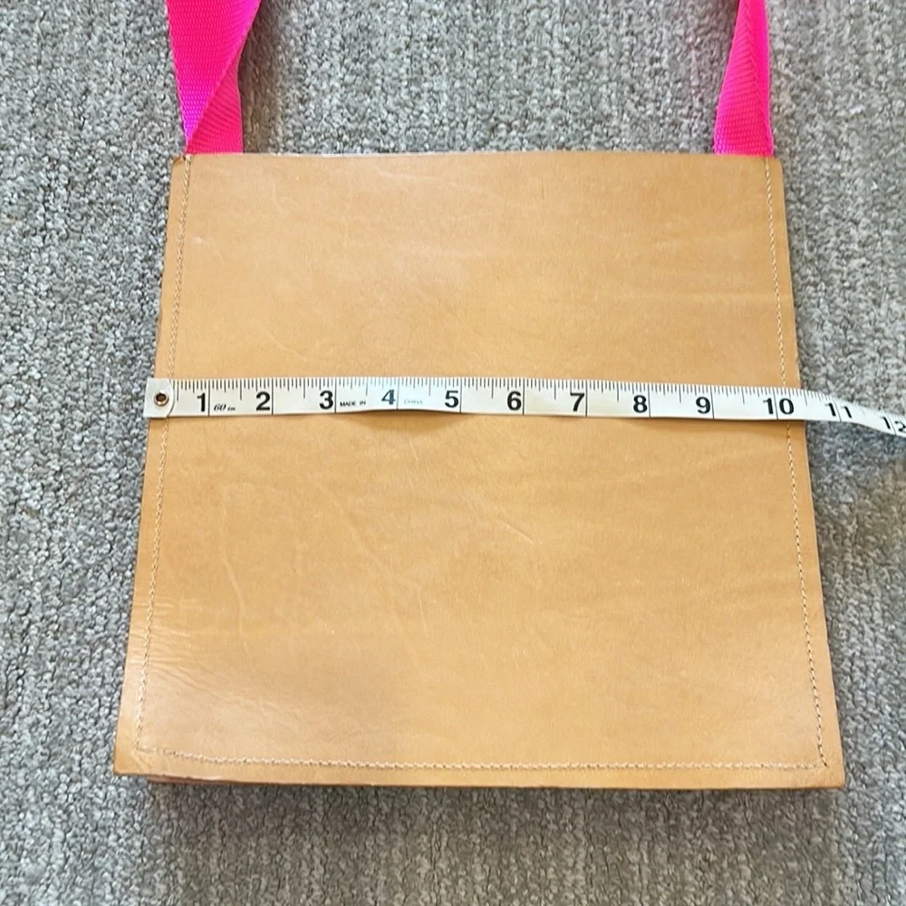 NWOT Julia Gabriel Studio Square Leather Nylon Strap Shoulder Bag